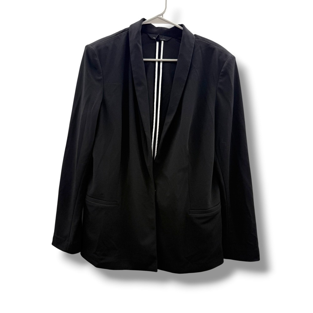 White House Black Market WHBM Blazer Womens 16 Black Snap‎ Front Professional